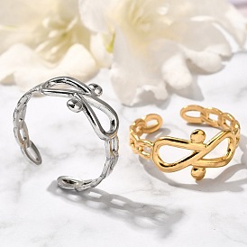 Бесконечность 304 открытые манжеты из нержавеющей стали для женщин