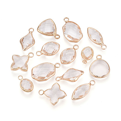 Латунь стекло кулоны, разнообразные, граненые