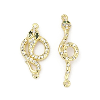 Подвески-змейки из латуни с прозрачным и зеленым кубическим цирконием, без свинца и без кадмия, долговечный, стойки покрытие