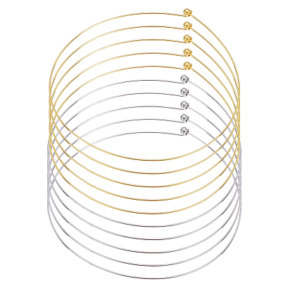 10шт. 2 стили 1.3мм латунное ожерелье для изготовления, жесткие ожерелья