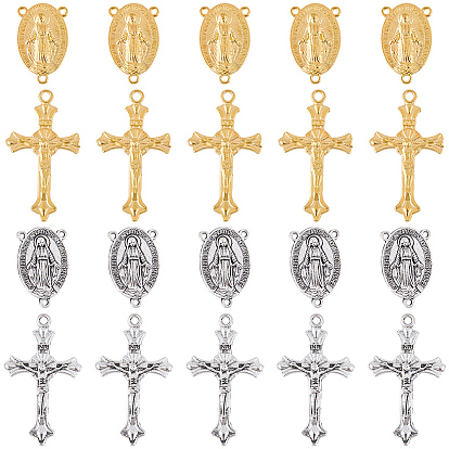 4Pcs 4 Styles Alloy Tibetan Style Pendants & Chandelier Component Links Kits, Mixed Shapes