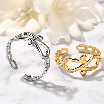 Бесконечность 304 открытые манжеты из нержавеющей стали для женщин