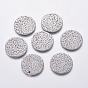 304 Stainless Steel Pendants, Hammered Flat Round