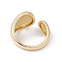 Rack Plating Brass Teardrop Open Cuff Ring for Women, Cadmium Free & Nickel Free & Lead Free