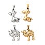 304 Stainless Steel Pendants, with 201  Stainless Steel Ice Pick Pinch Bails, Animal Series Charms
