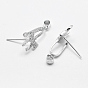 925 Sterling Silver Pendant Bails, with Cubic Zirconia, Ice Pick & Pinch Bails, Bowknot