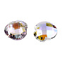 72Pcs Electroplated Transparent Glass Charms, Edge Plated, Bag