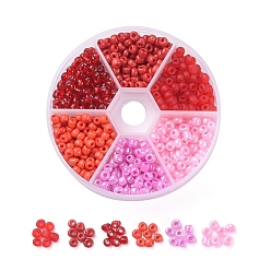 6 Colors Glass Seed Beads, Round