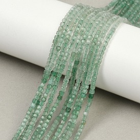 Естественный зеленый авантюрин бисер нитей, граненые, кубические