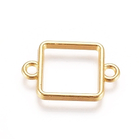 Zinc Alloy Links/Connectors, Open Back Bezel, For DIY UV Resin, Epoxy Resin, Pressed Flower Jewelry, Square