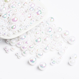 AB Color Acrylic Beads, Round Spacer Beads, 4~10mm, Hole: 1~2mm