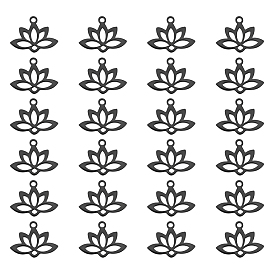 24 шт. 201 подвески из нержавеющей стали, лазерная резка, полый, очарование лотоса