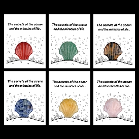 Резные фигурки в форме ракушек из натуральных и синтетических драгоценных камней, украшение, для домашнего украшения рабочего стола, Подарочная карта своими руками с вдохновением