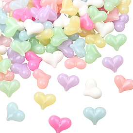 100 непрозрачные акриловые бусины, имитация желе, сердце
