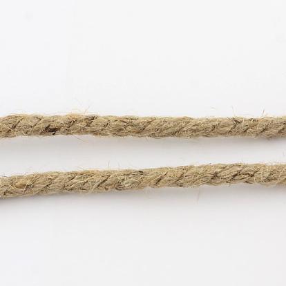 Corde de jute, chaîne de jute, ficelle de jute, pour la fabrication de bijoux, 6~7mm, environ 3.28 yards (3m)/paquet , 12 paquets/sac