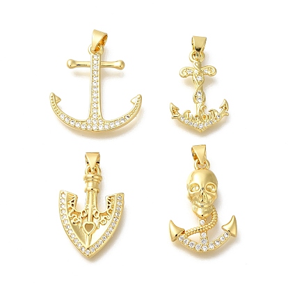 Стойка металлическая латунная микропрофилированная кубическая циркония подвески, долговечный, без свинца и без кадмия, Якорь прелести