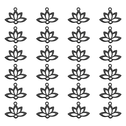 24 шт. 201 подвески из нержавеющей стали, лазерная резка, полый, очарование лотоса