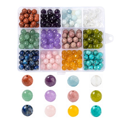 DIY Birthstone Bracelets Making Kits, 240Pcs 12 Styles Round Natural Gemstone
