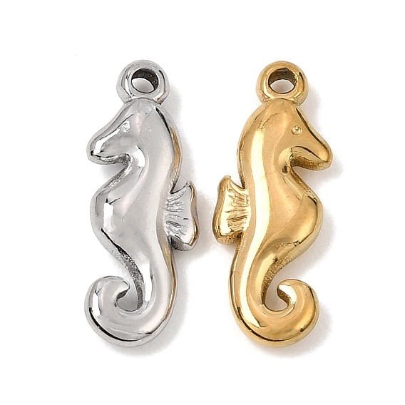 304 Stainless Steel Pendants, Sea Horse Charms