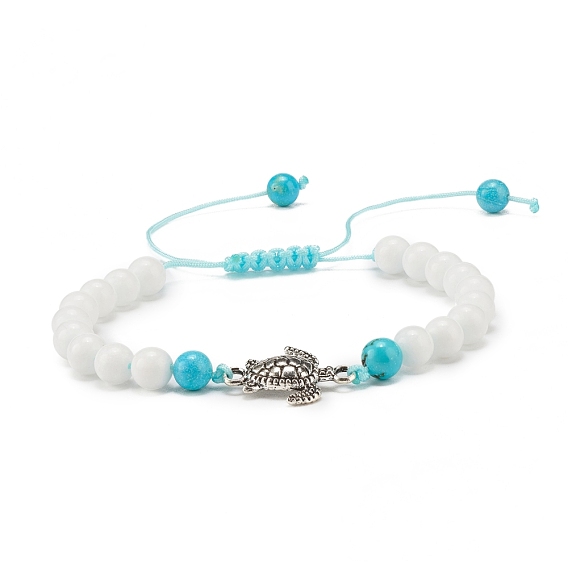 Браслеты из плетеных бусин из натурального малайзийского нефрита и говлита с черепаховым сплавом, летние украшения из драгоценных камней для женщин