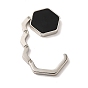 Zinc Alloy Bag Hangers, Foldable Purse Hooks, with Brass Nail, Hexagon