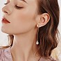 2Pairs 2 Color Brass Micro Pave Cubic Zirconia Earring Findings with Loop, with 20Pcs Brass Jump Rings, 10Pcs Plastic Ear Nuts, Bowknot