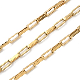 Ручная работа 304 прямоугольные цепочки из нержавеющей стали, несварные, с катушкой, ионное покрытие (ip)