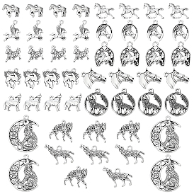 112 piezas colgantes de aleación de estilo tibetano, encantos del caballo