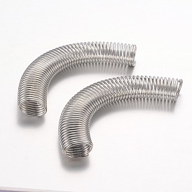 Iron Spring Tube Beads, Coil Beads, 15x78x9mm, Hole: 12x6mm
