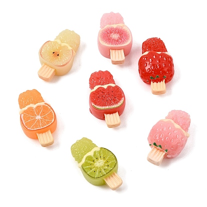 Opaque Resin Imitation Food Cabochons, Fruit Ice Lolly