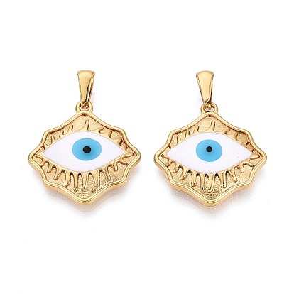 304 подвески из нержавеющей стали и эмали, Злые чары глаз, золотые