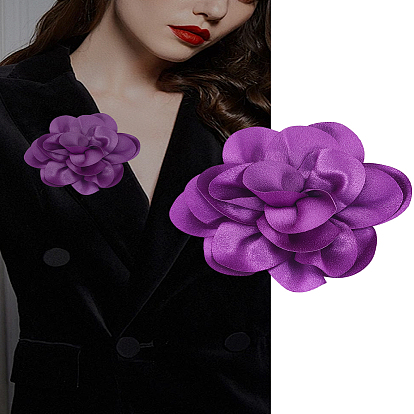1Pc Duckbill Clip Cloth Alloy Brooches, Flower