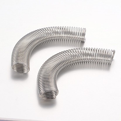 Iron Spring Tube Beads, Coil Beads, 15x78x9mm, Hole: 12x6mm
