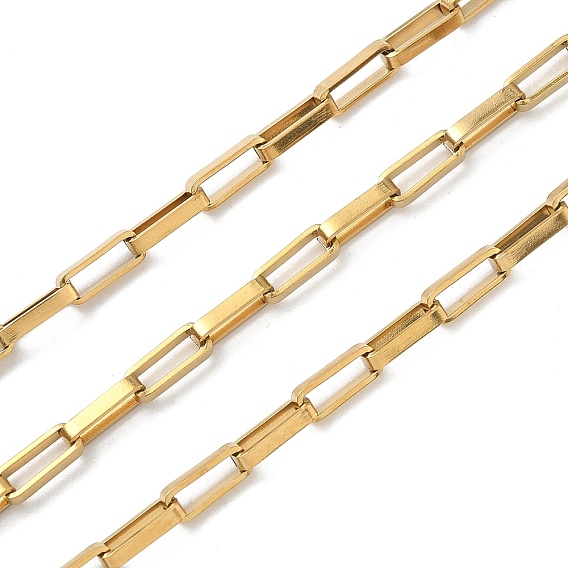 Ручная работа 304 прямоугольные цепочки из нержавеющей стали, несварные, с катушкой, ионное покрытие (ip)