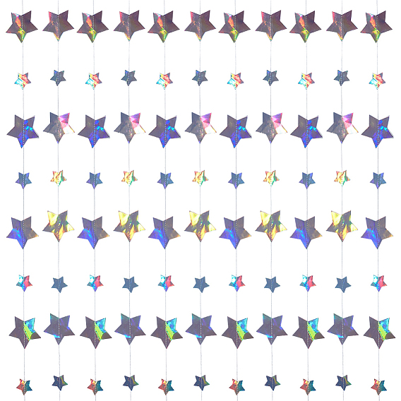 3Pcs Paper Star Hanging Banners, Party Decor
