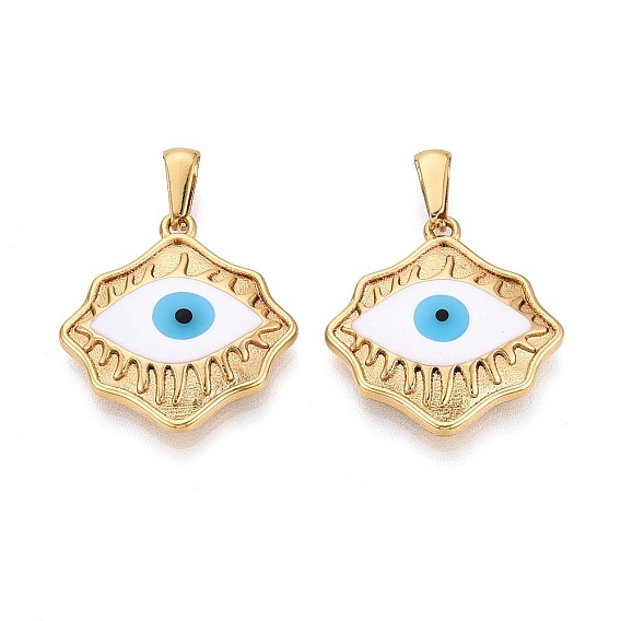 304 подвески из нержавеющей стали и эмали, Злые чары глаз, золотые