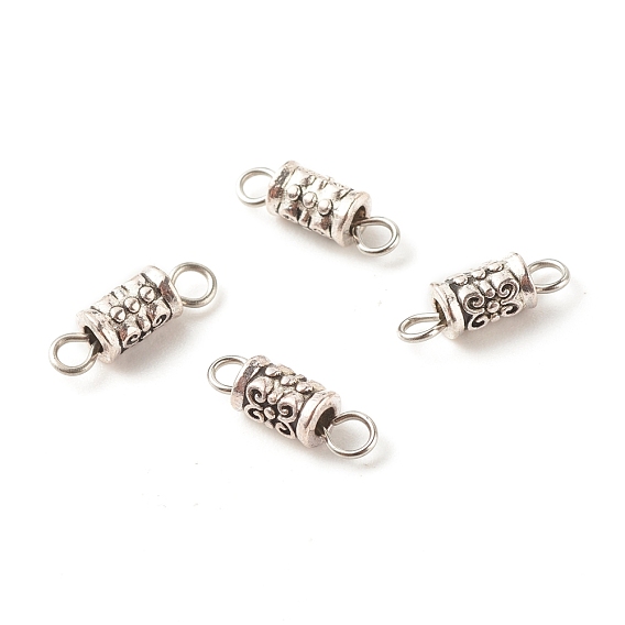 Tibetan Style Alloy Connector Charms, with 304 Stainless Steel Loops, Column