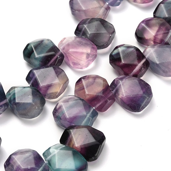 Природного флюорита бисер нитей, трапециевидные, граненые, Топ пробуренной