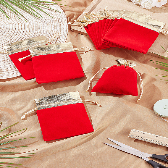 Bolsas de bolsas de joyería de terciopelo rectangular, bolsa de regalo