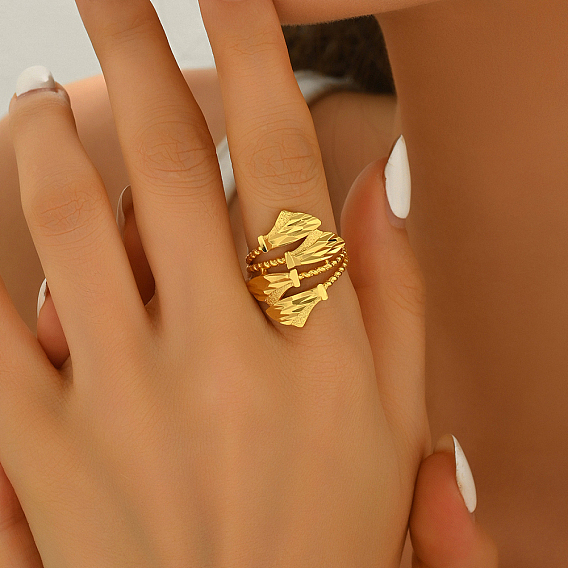 Латунные регулируемые манжеты открытые кольца для женщин