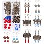 168pcs Butterfly Dangle Earring Making Kits, Including Alloy Pendants & Links & Beads, Glass Beads, Brass Earring Hooks, Alloy Jump Rings, Iron Pins