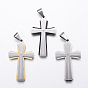 304 из нержавеющей стали большие кулоны, крестик, со стразами