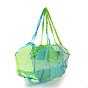 Portable Nylon Mesh Grocery Bags, for School Travel Daily Beach Bags Fits