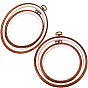 Rubber Imitation Wood Cross Stitch Embroidered Frame, Sewing Tools Accessory, Ring & Oval