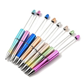 Plastic Beadable Pens, Press Ball Point Pens, for DIY Pen Decoration