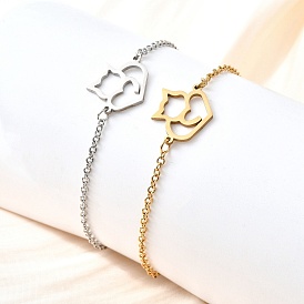 201 браслеты из нержавеющей стали с лисьими звеньями, ювелирные изделия из кабельной цепи для женщин