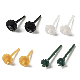 Hypoallergenic Bioceramics Zirconia Ceramic Stud Earring Findings, for Half Drilled Beads, No Fading and Nickel Free