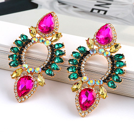 Colorful Geometric Crystal Earrings for Women - Bold and Unique Fashion Jewelry