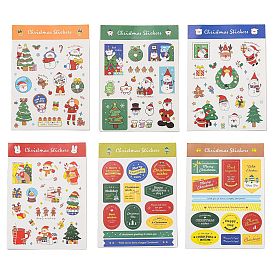 Christmas Theme Paper Sticker, Self-Adhesive Paper Gift Tag Stickers, for Party, Decorative Presents