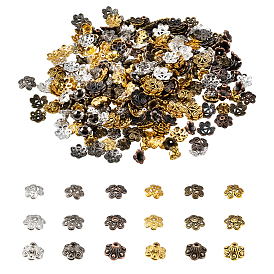 Alloy Tibetan Style Bead Caps, Flower